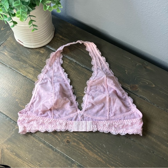 intimately free people bralette Large Lace Light Purple Halter Summer Boho - Picture 3 of 5